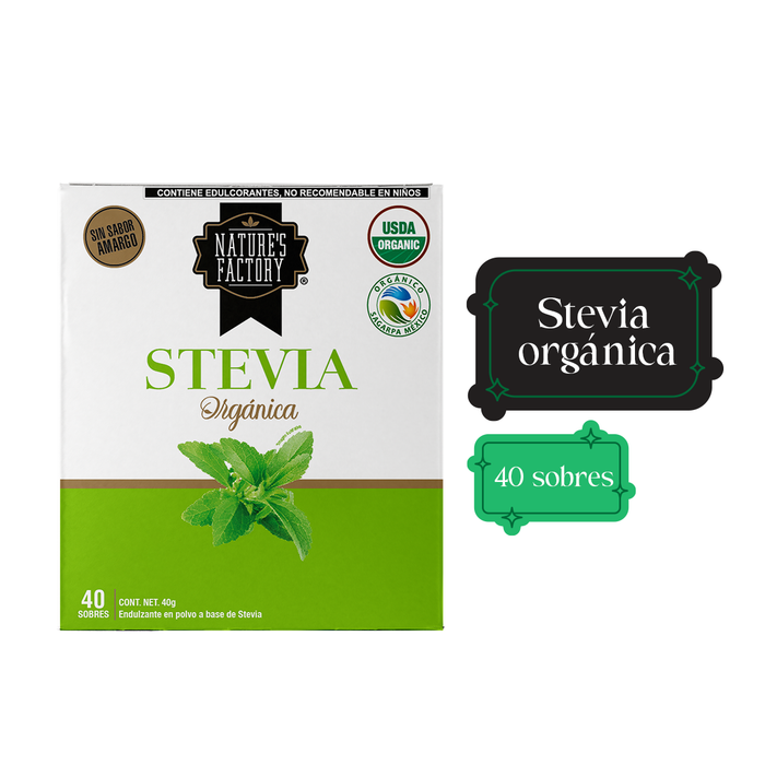 Nature's Factory Stevia de origen natural Pack con 40 sobres