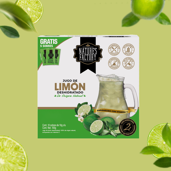 Jugo de Limón Deshidratado 100% Natural / caja con 10 sobres.