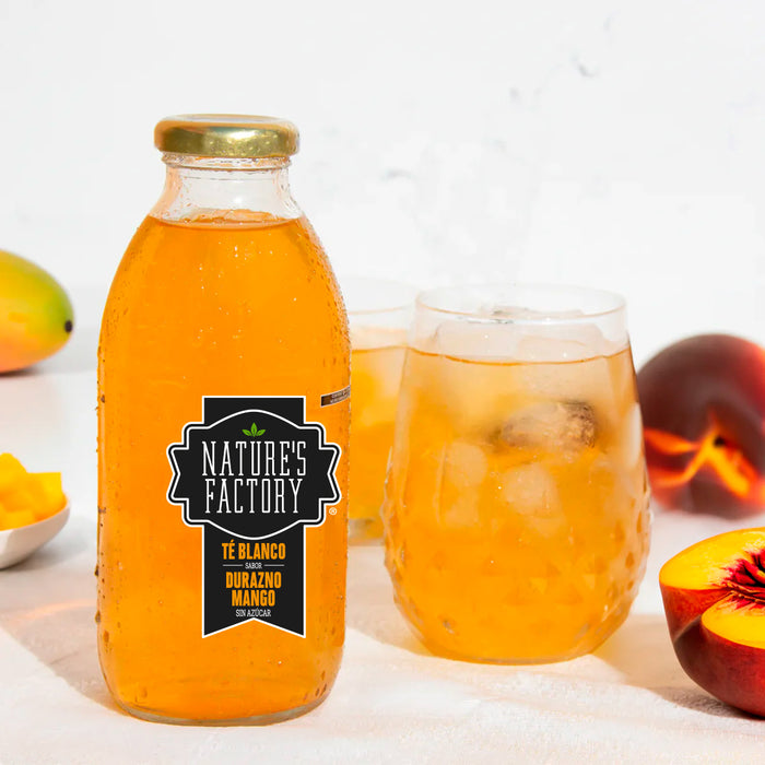 Nature’s Factory • Té Blanco Sabor Durazno Mango Sin Azúcar | 12 piezas