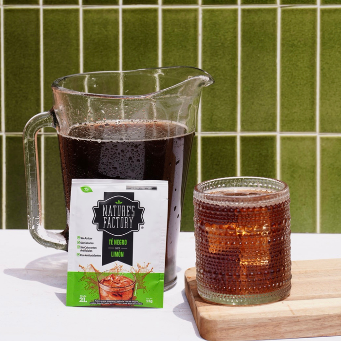 Nature’s Factory • Té Negro en Polvo Sabor Limón bajo en Calorías / 10 pzas.