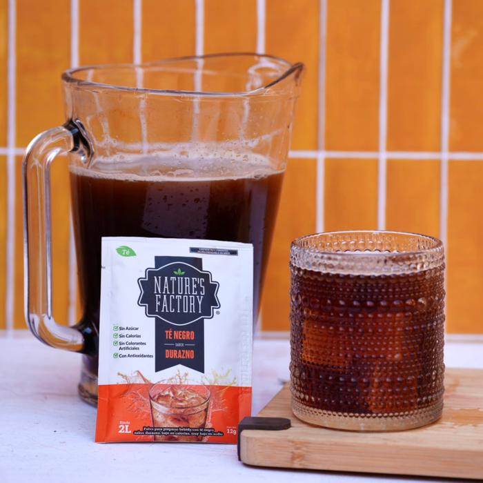 Nature’s Factory • Té Negro en Polvo Sabor Durazno bajo en Calorías / 10 pzas.
