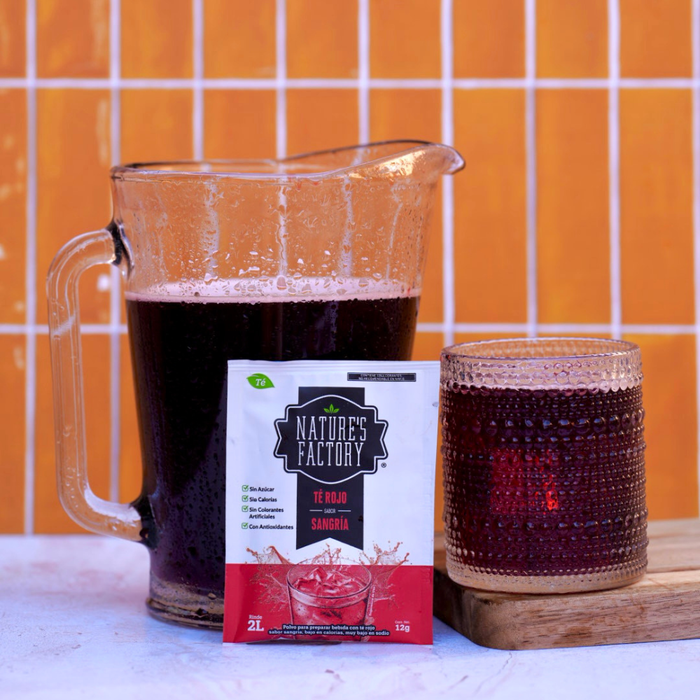 Nature’s Factory • Té Rojo en Polvo Sabor Sangría bajo en Calorías / 10 pzas.