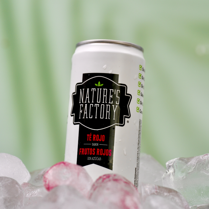 Nature’s Factory • Té Rojo Sabor Frutos Rojos Sin Azúcar en Lata | 12 piezas