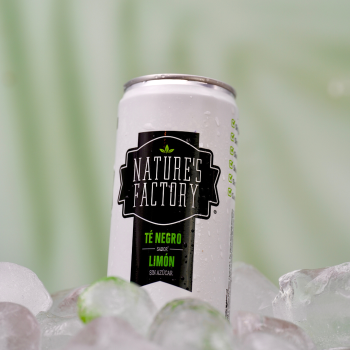 Nature’s Factory • Té Negro Sabor Limón Sin Azúcar en Lata | 12 piezas