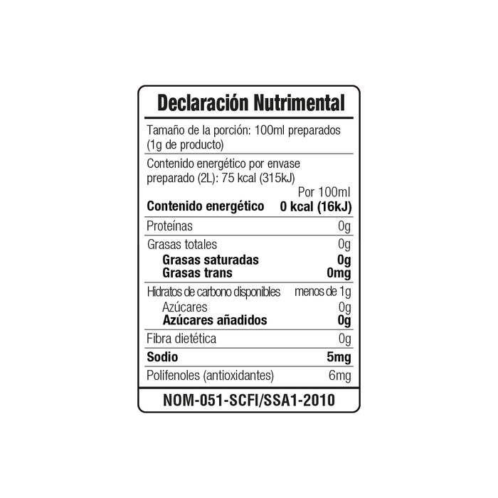 Nature’s Factory • Té Blanco en Polvo Sabor Arándano bajo en Calorías / 10 pzas.
