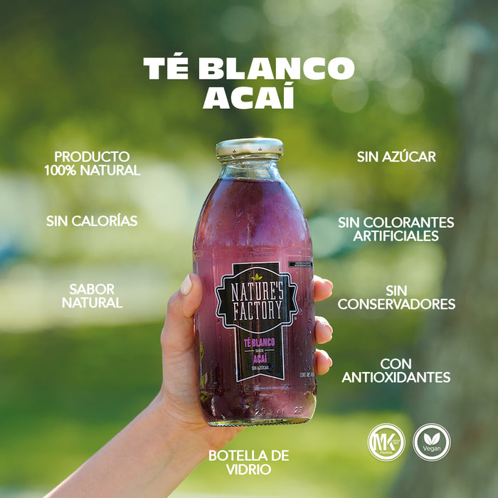 Nature’s Factory • Té Blanco Sabor Acaí Sin Azúcar | 12 piezas