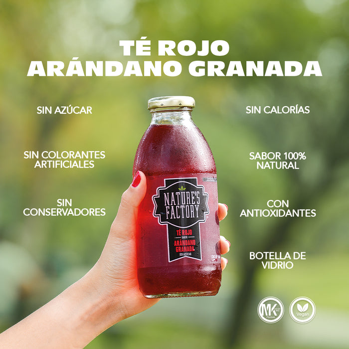 Nature’s Factory • Té Rojo Sabor Arándano Granada Sin Azúcar | 12 piezas