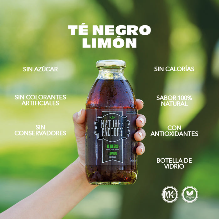 Nature’s Factory • Té Negro Sabor Limón Sin Azúcar | 12 piezas