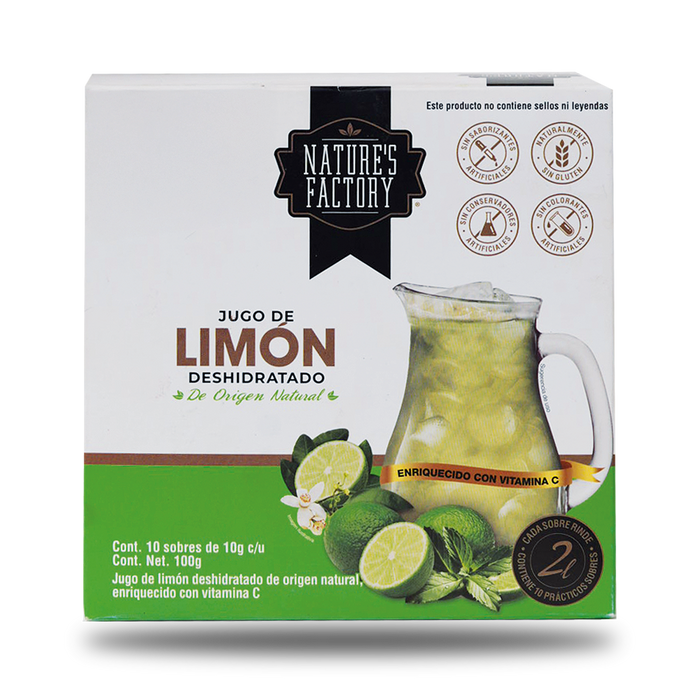 Jugo de Limón Deshidratado 100% Natural / caja con 10 sobres.