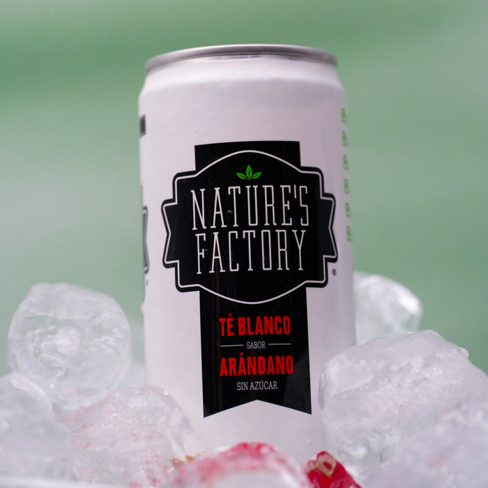 Nature’s Factory • Té Blanco Sabor Arándano Sin Azúcar en Lata | 12 piezas