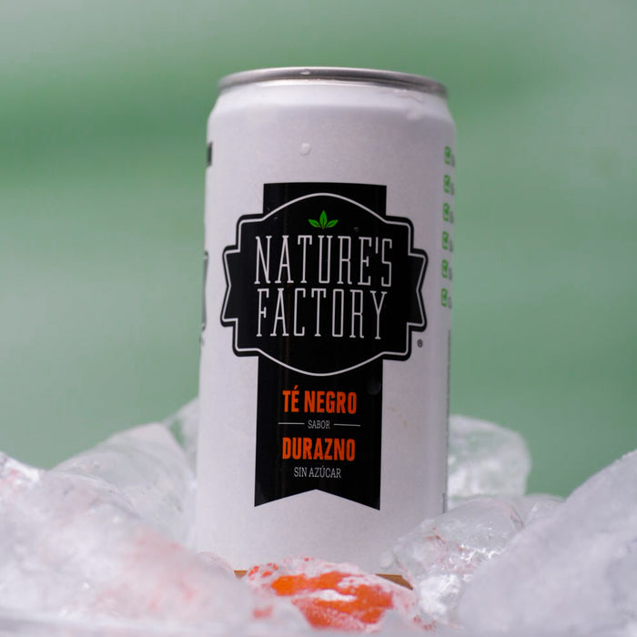Nature’s Factory • Té Negro Sabor Durazno Sin Azúcar en Lata | 12 piezas