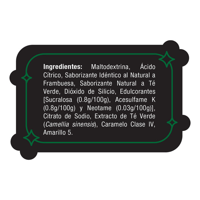 Nature’s Factory • Té Verde en Polvo Sabor Frambuesa bajo en Calorías / 10 pzas.