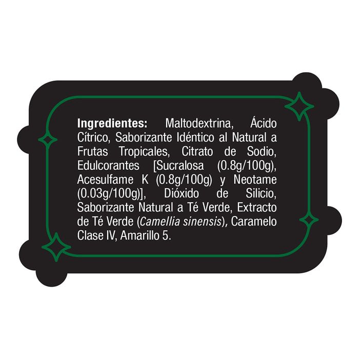 Nature’s Factory • Té Verde en Polvo Sabor Frutas Tropicales bajo en Calorías / 10 pzas.