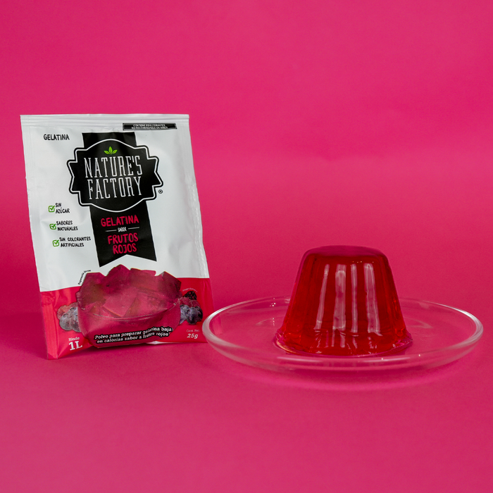 Nature’s Factory • Gelatina en Polvo sabor Frutos Rojos / Pack de 10 pzas