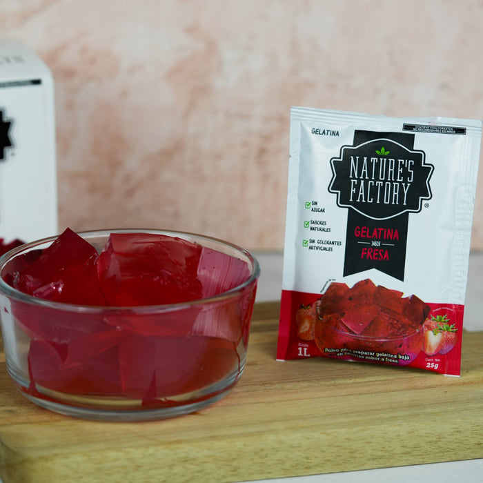 Nature’s Factory • Gelatina en Polvo sabor Fresa / Pack de 10 pzas