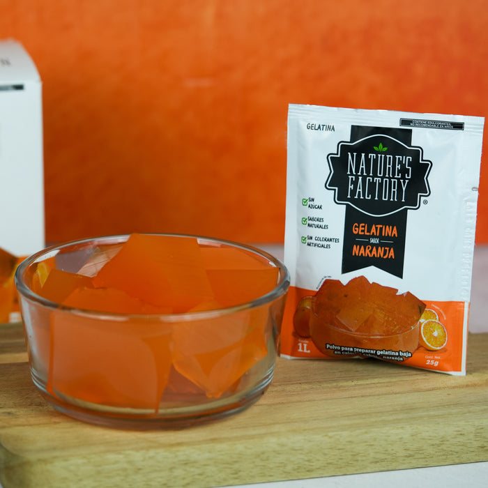 Nature’s Factory • Gelatina en Polvo sabor Naranja / Pack de 10 pzas