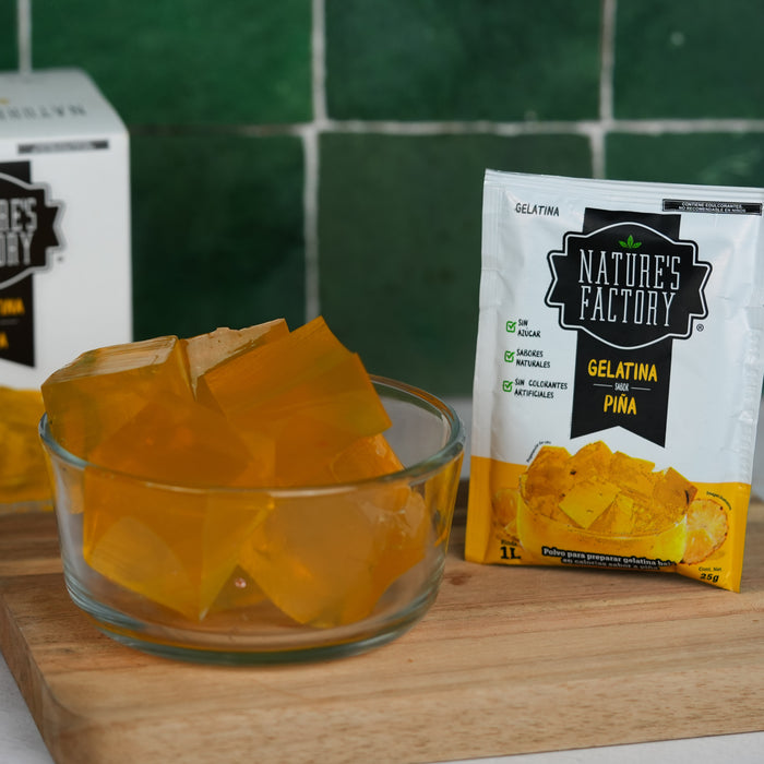 Nature’s Factory • Gelatina en Polvo sabor Piña / Pack de 10 pzas