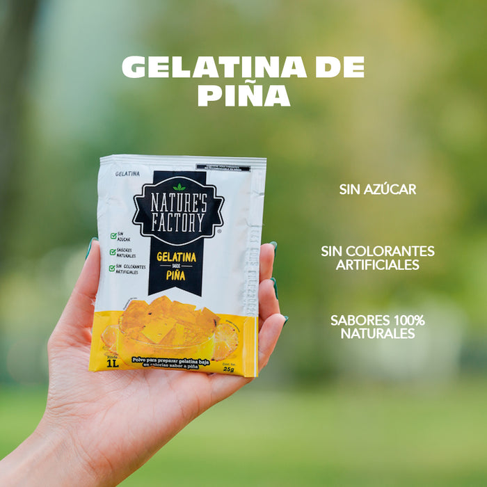 Nature’s Factory • Gelatina en Polvo sabor Piña / Pack de 10 pzas