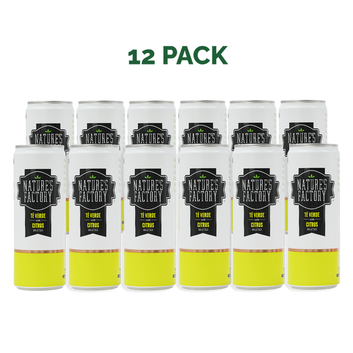 Nature’s Factory • Té Verde Sabor Citrus Sin Azúcar en Lata | 12 piezas