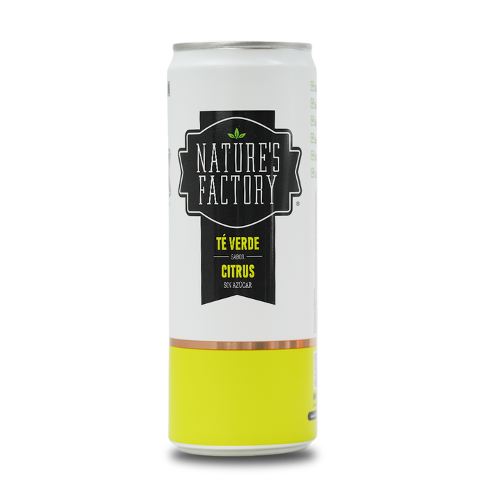 Nature’s Factory • Té Verde Sabor Citrus Sin Azúcar en Lata | 12 piezas