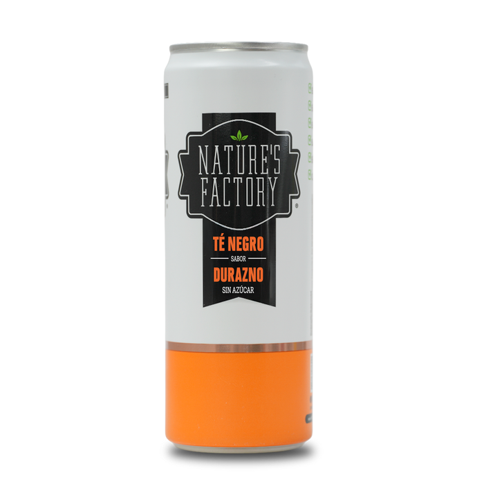 Nature’s Factory • Té Negro Sabor Durazno Sin Azúcar en Lata | 12 piezas