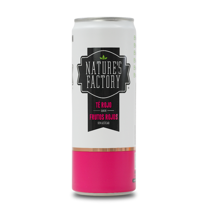 Nature’s Factory • Té Rojo Sabor Frutos Rojos Sin Azúcar en Lata | 12 piezas