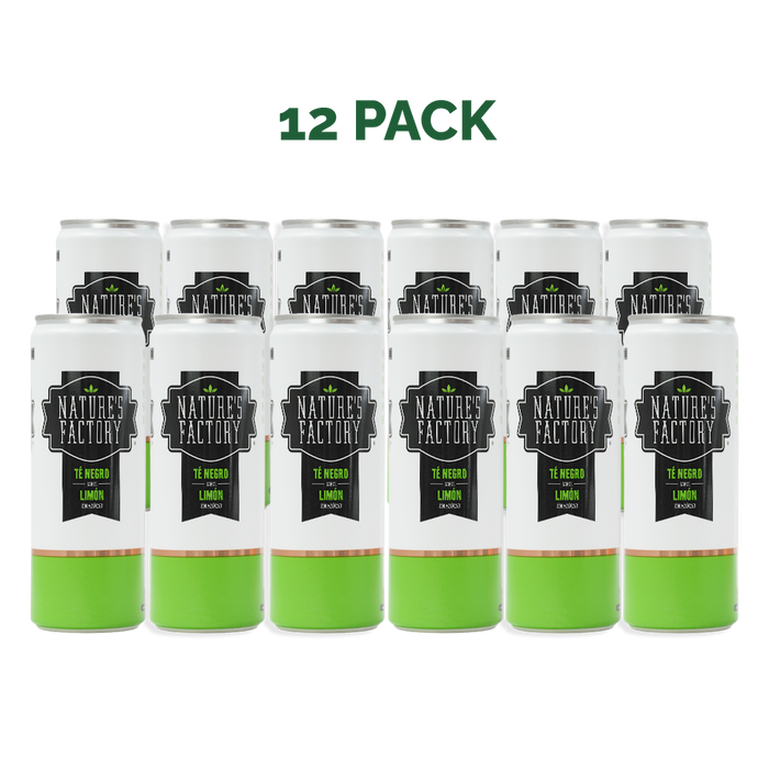 Nature’s Factory • Té Negro Sabor Limón Sin Azúcar en Lata | 12 piezas