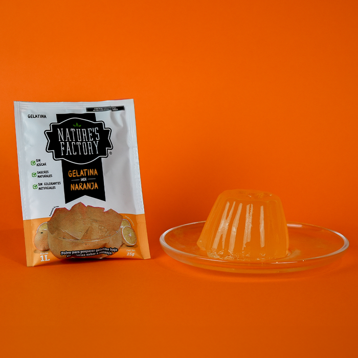 Nature’s Factory • Gelatina en Polvo sabor Naranja / Pack de 10 pzas