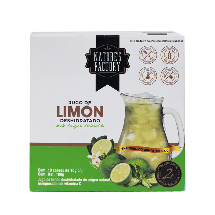 Jugo de Limón Deshidratado 100% Natural / caja con 10 sobres.