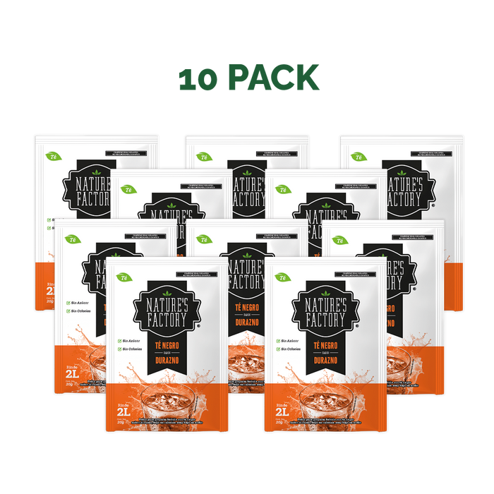 Nature’s Factory • Té Negro en Polvo Sabor Durazno bajo en Calorías / 10 pzas.