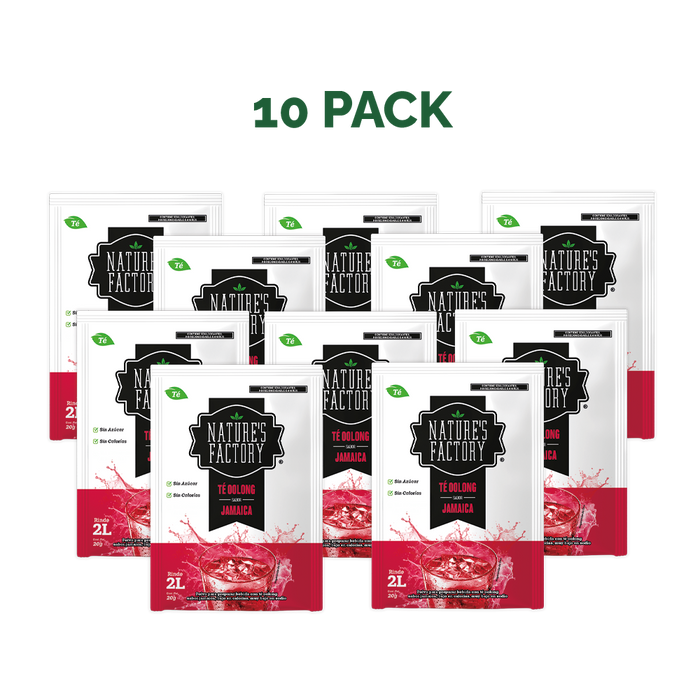 Nature’s Factory • Té Oolong en Polvo Sabor Jamaica bajo en Calorías / 10 pzas.