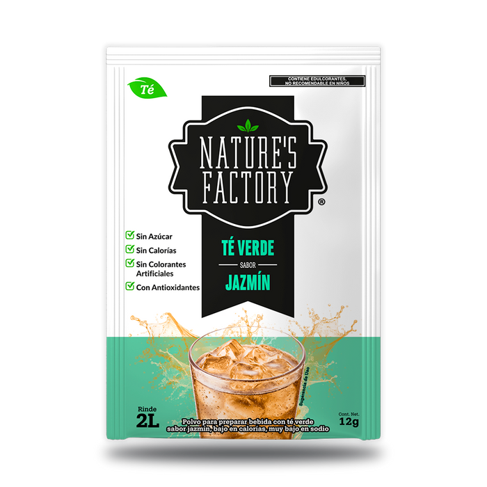 Nature’s Factory • Té Verde en Polvo Sabor Jazmín bajo en Calorías / 10 pzas.