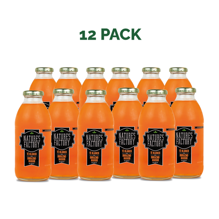 Nature’s Factory • Té Blanco Sabor Durazno Mango Sin Azúcar | 12 piezas