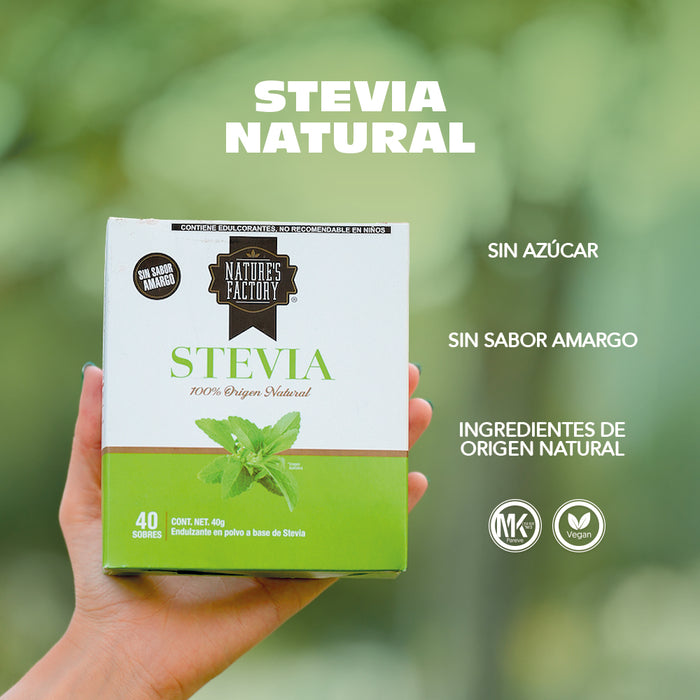 Nature's Factory Stevia de origen natural Pack con 40 sobres