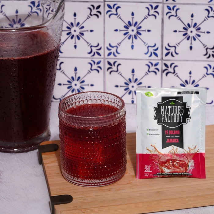 Nature’s Factory • Té Oolong en Polvo Sabor Jamaica bajo en Calorías / 10 pzas.