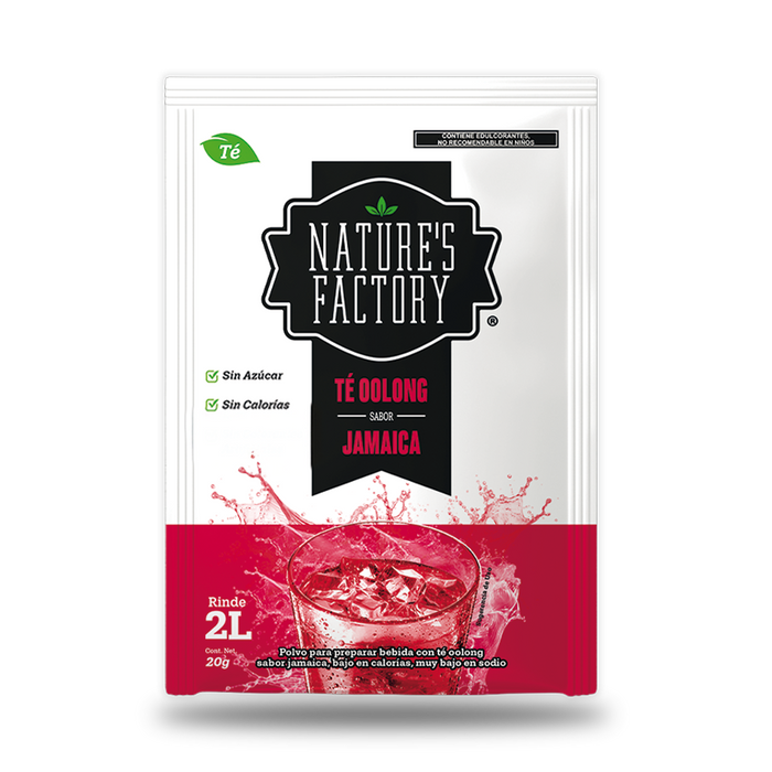 Nature’s Factory • Té Oolong en Polvo Sabor Jamaica bajo en Calorías / 10 pzas.