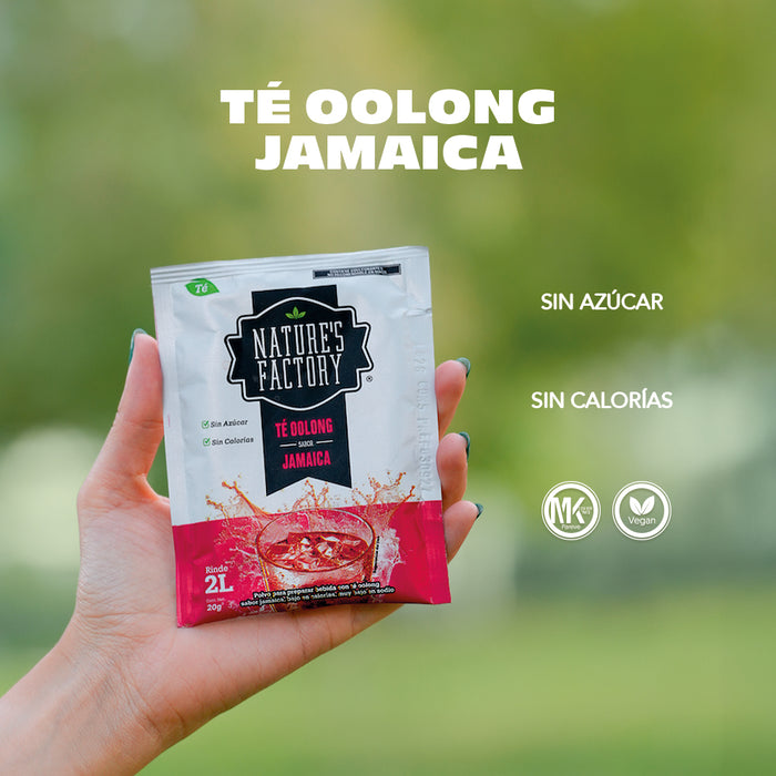 Nature’s Factory • Té Oolong en Polvo Sabor Jamaica bajo en Calorías / 10 pzas.