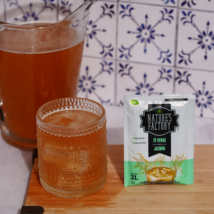Nature’s Factory • Té Verde en Polvo Sabor Jazmín bajo en Calorías / 10 pzas.