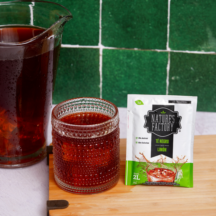 Nature’s Factory • Té Negro en Polvo Sabor Limón bajo en Calorías / 10 pzas.