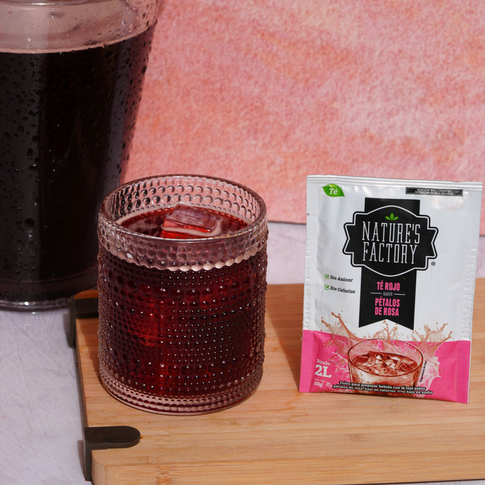 Nature’s Factory • Té Rojo en Polvo Sabor Pétalos de Rosa bajo en Calorías / 10 pzas.