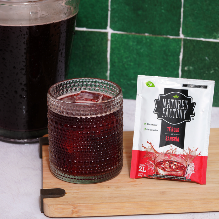 Nature’s Factory • Té Rojo en Polvo Sabor Sangría bajo en Calorías / 10 pzas.