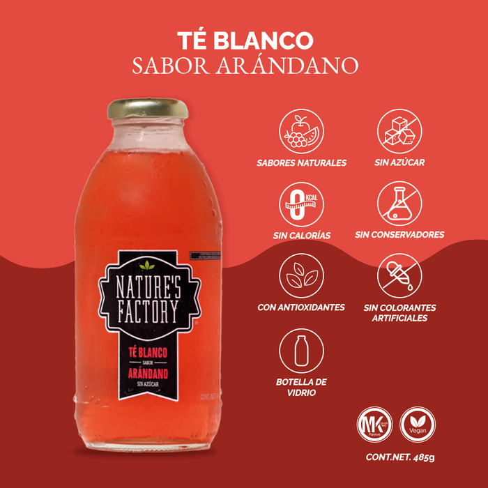 Nature’s Factory • Té Blanco Sabor Arándano Sin Azúcar | 12 piezas