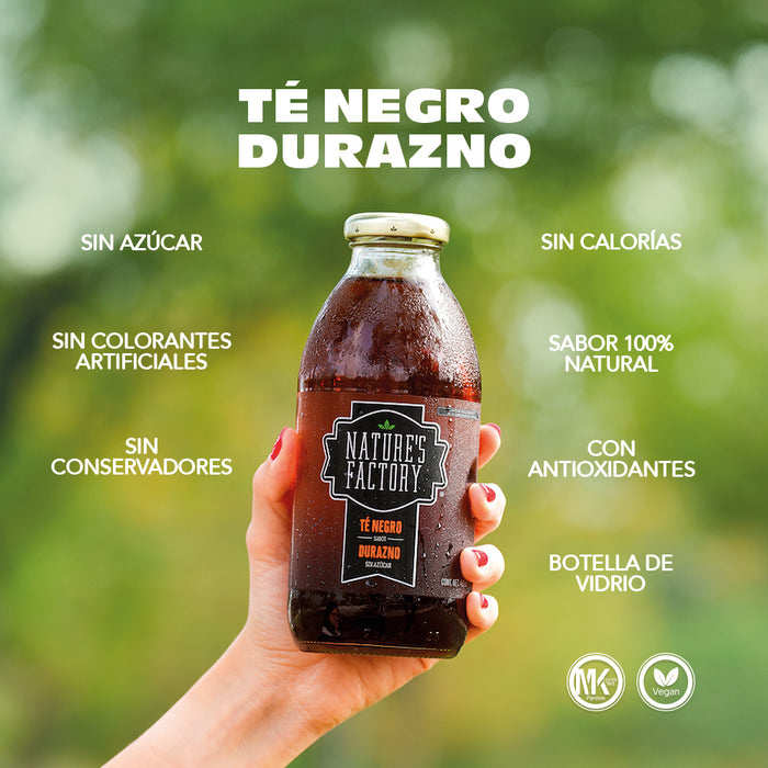 Nature’s Factory • Té Negro Sabor Durazno Sin Azúcar | 12 piezas
