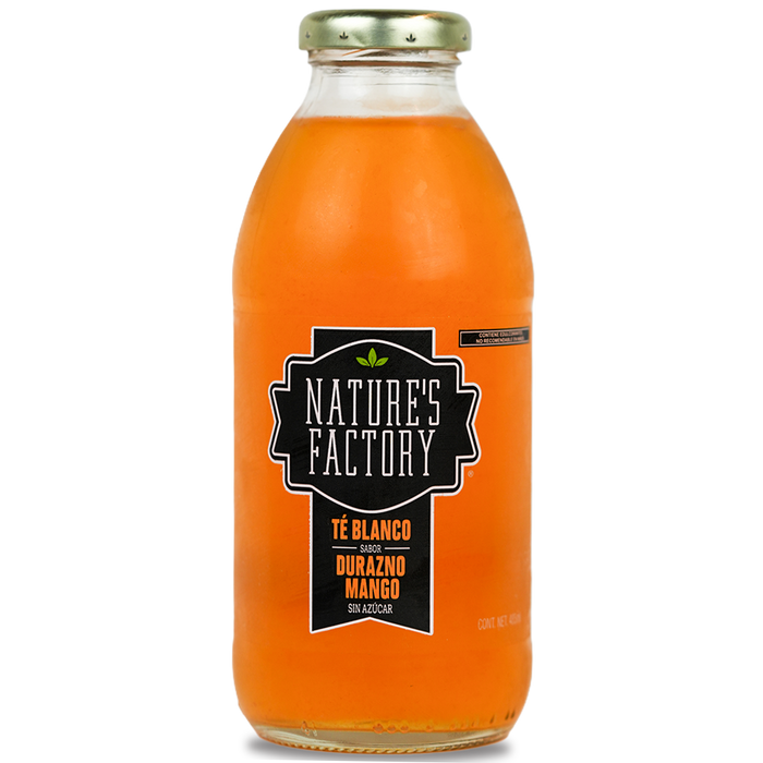 Nature’s Factory • Té Blanco Sabor Durazno Mango Sin Azúcar | 12 piezas