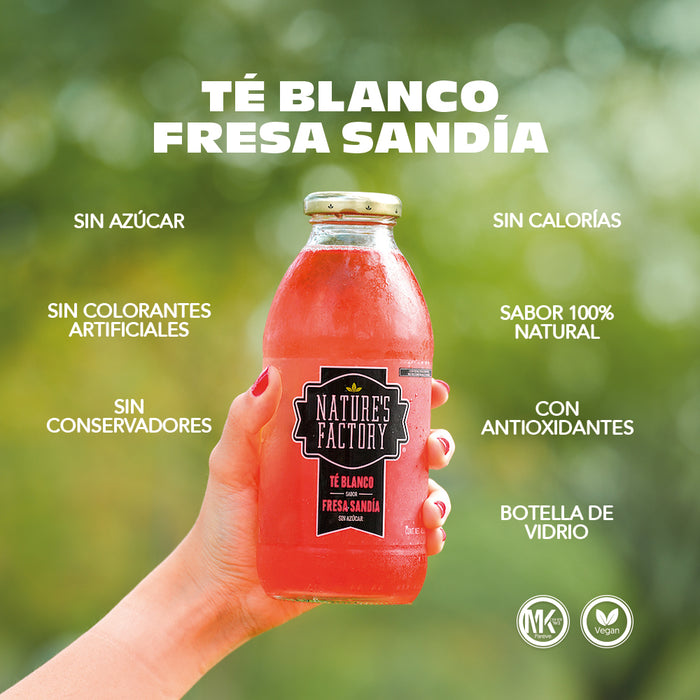 Nature’s Factory • Té Blanco Sabor Fresa Sandía Sin Azúcar | 12 piezas