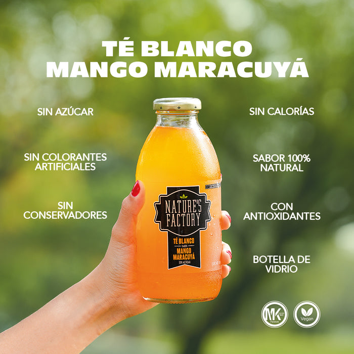 Nature’s Factory • Té Blanco Sabor Mango Maracuyá Sin Azúcar | 12 piezas