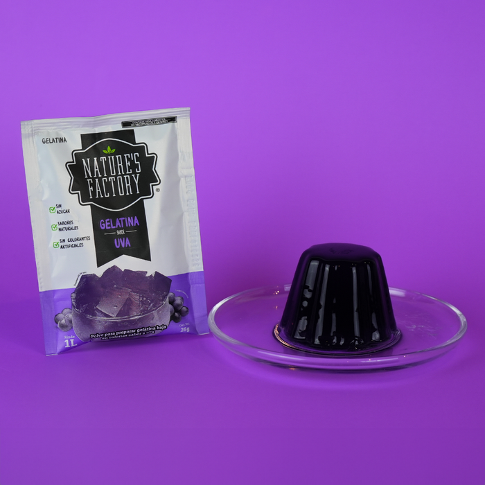 Nature’s Factory • Gelatina en Polvo sabor Uva / Pack de 10 pzas
