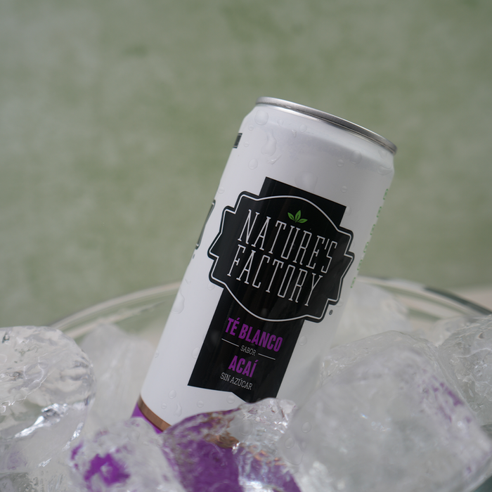 Nature’s Factory • Té Blanco Sabor Acaí Sin Azúcar en Lata | 12 piezas